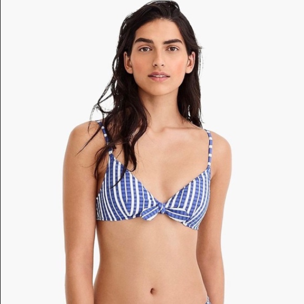 NWT J. Crew Tie Front French Bikini Top
